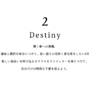 【Destiny＆LINGERIE】輝く春への準備。 運命と偶然を味方につけて、思い通りの花咲く春支度をしたい2月